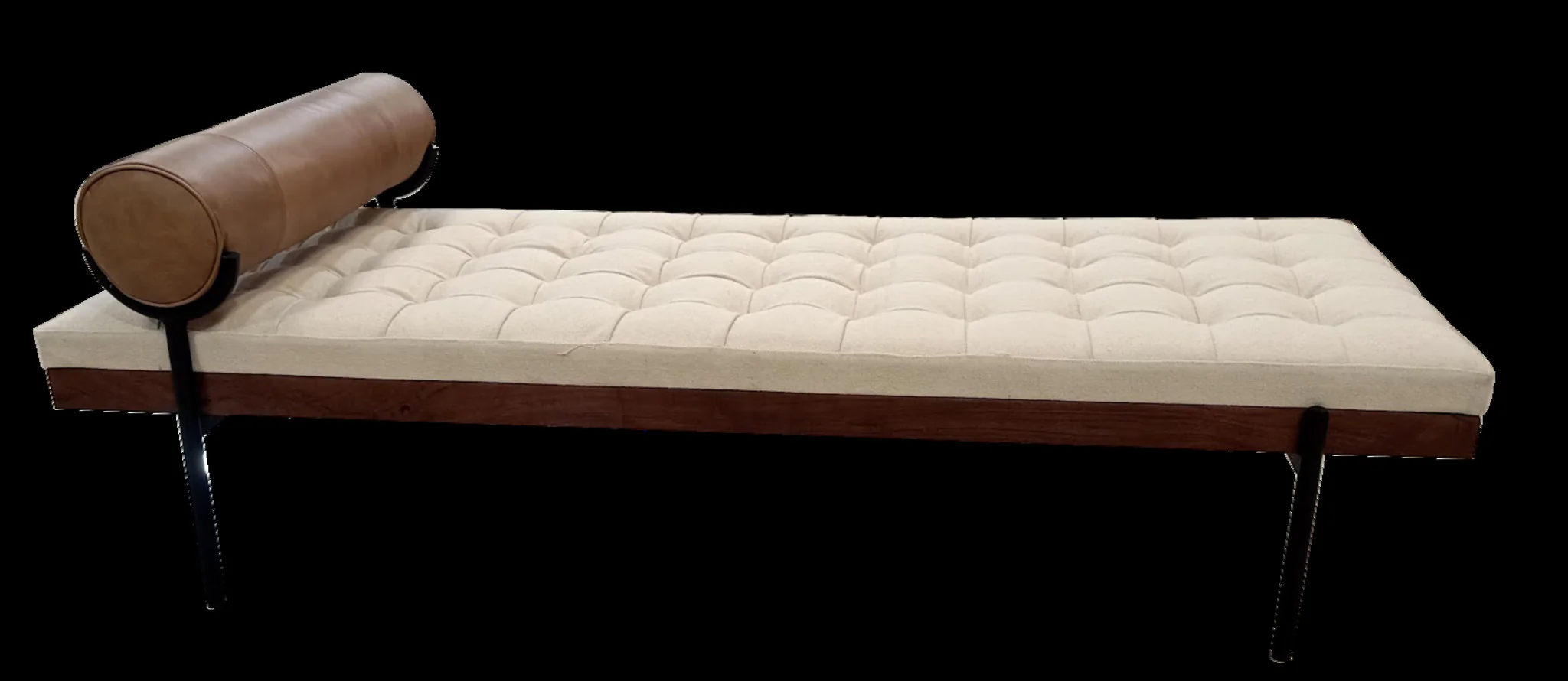 72" Black And Ivory Upholstered Cotton Blend Bedroom Bench By Homeroots - Image 2