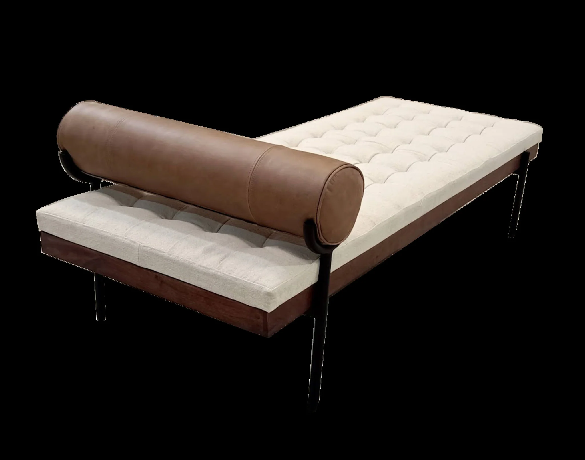 72" Black And Ivory Upholstered Cotton Blend Bedroom Bench By Homeroots - Image 4