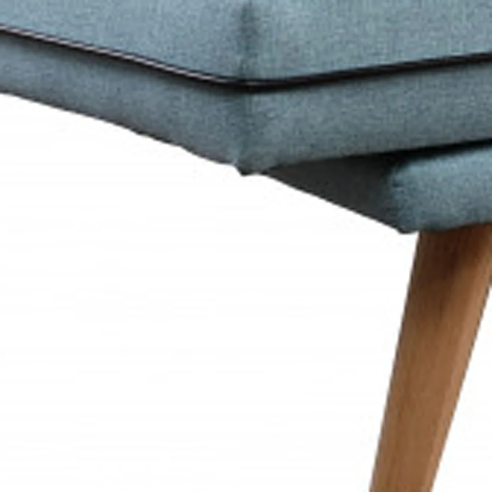 72" Blue Linen And Brown Sofa By Homeroots - Image 3