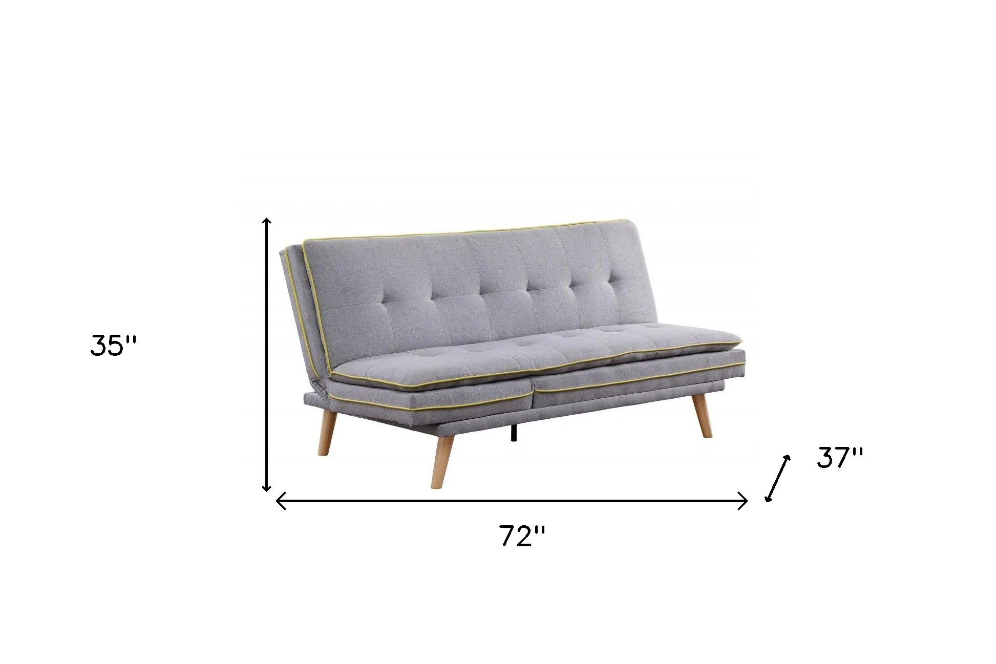 72" Gray Linen And Brown Sofa By Homeroots - Image 5