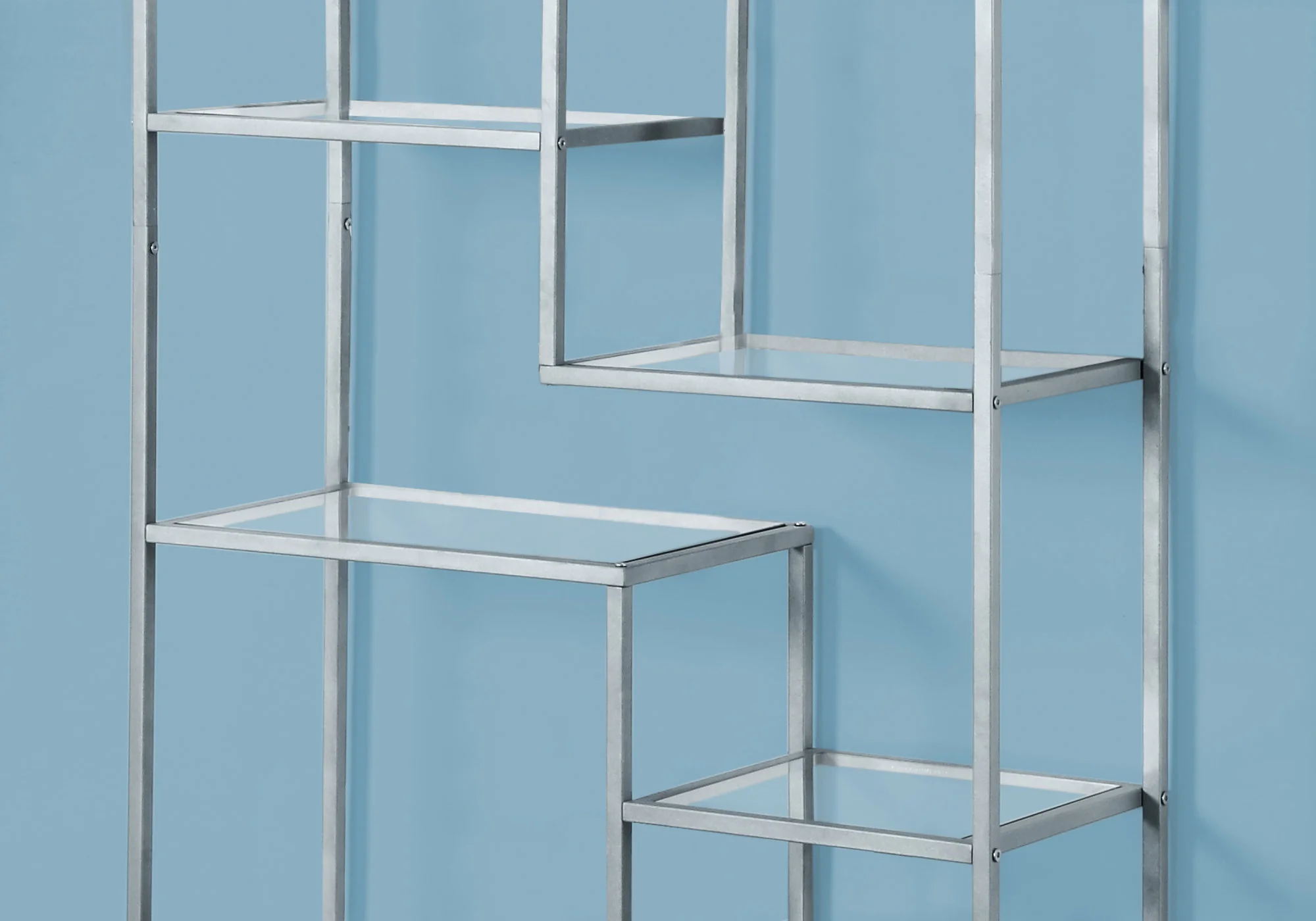 72" Metal and Tempered Glass Bookcase By Homeroots - Image 3