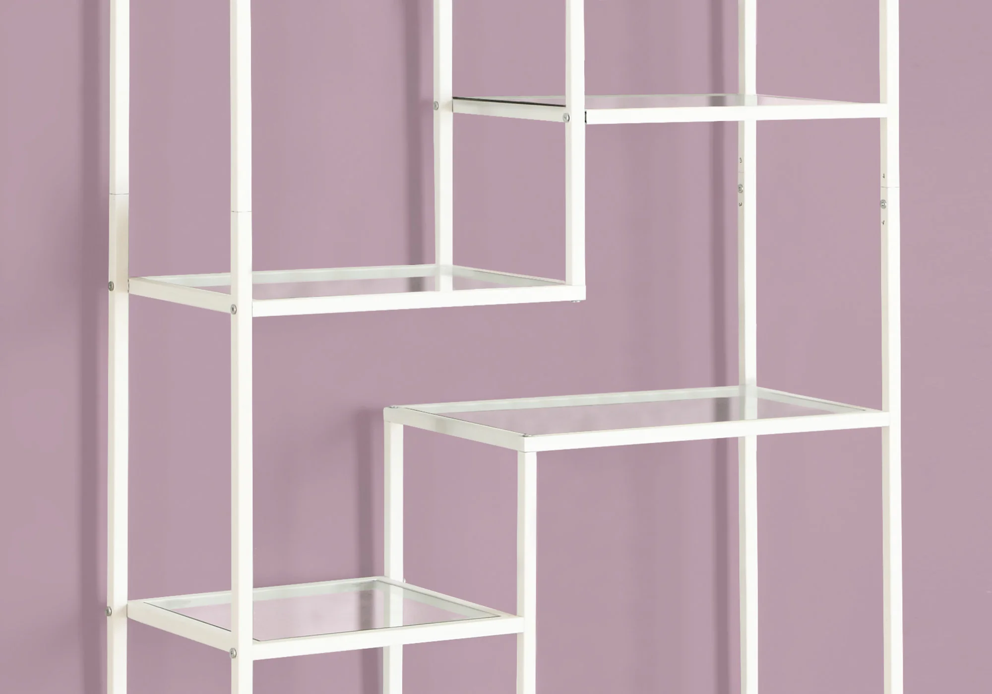 72" Metal and Tempered Glass Bookcase By Homeroots - Image 8