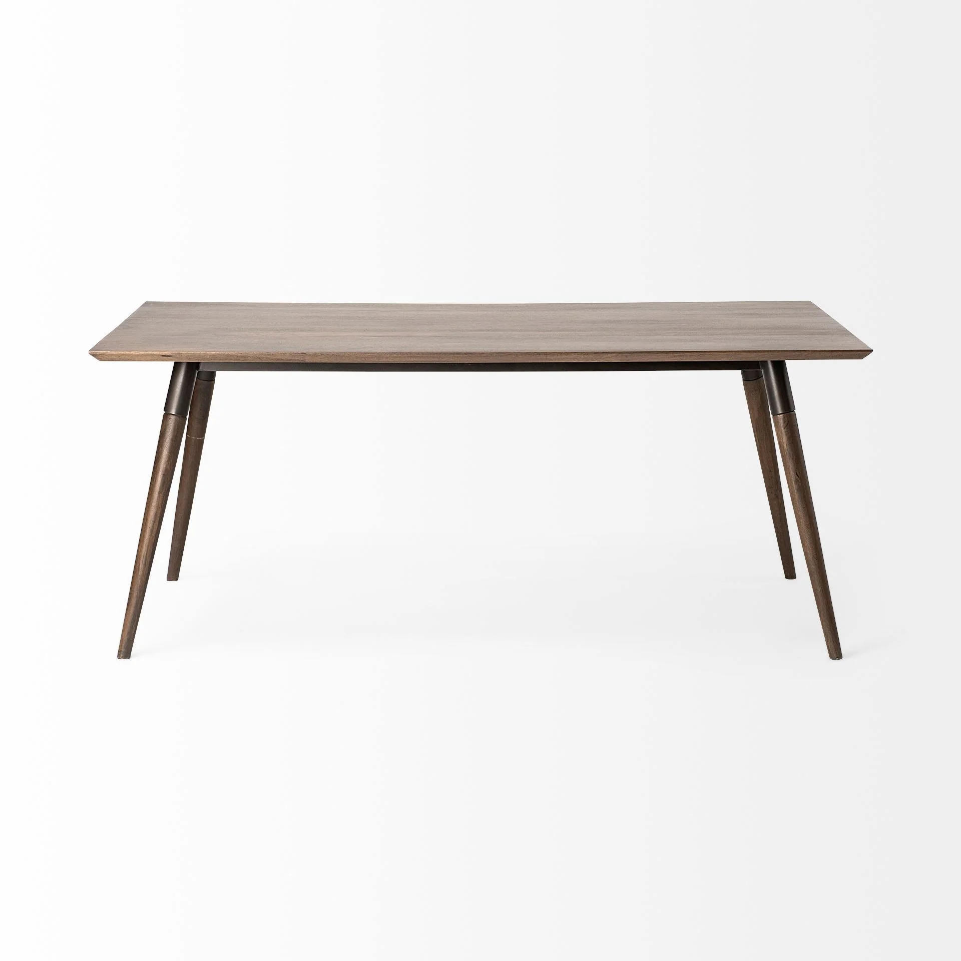 72X39 Brown Solid Wood Top With Metal And Wood Leg Dining Table By Homeroots - Image 2