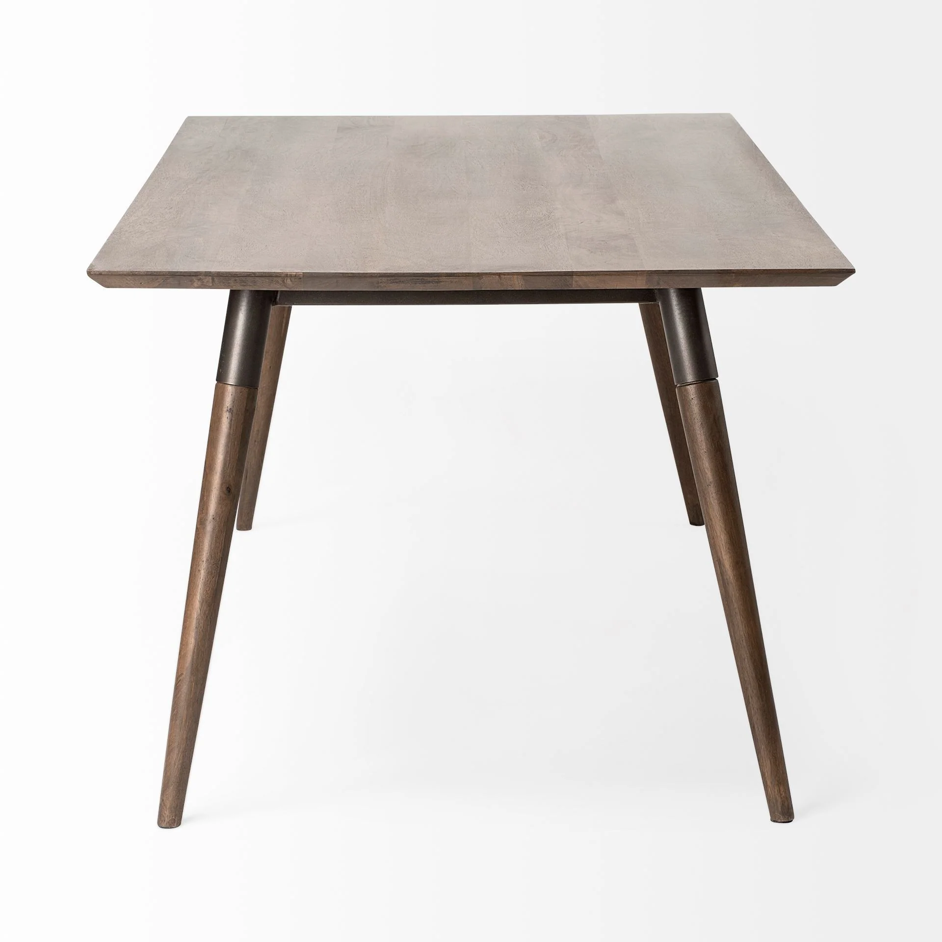 72X39 Brown Solid Wood Top With Metal And Wood Leg Dining Table By Homeroots - Image 3