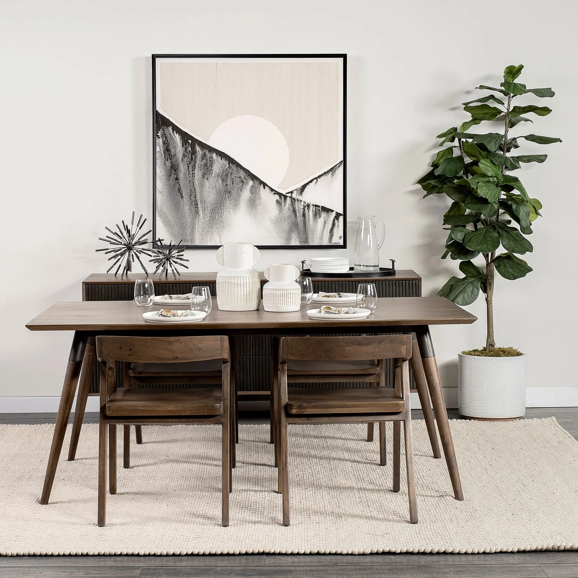 72X39 Brown Solid Wood Top With Metal And Wood Leg Dining Table By Homeroots - Image 8