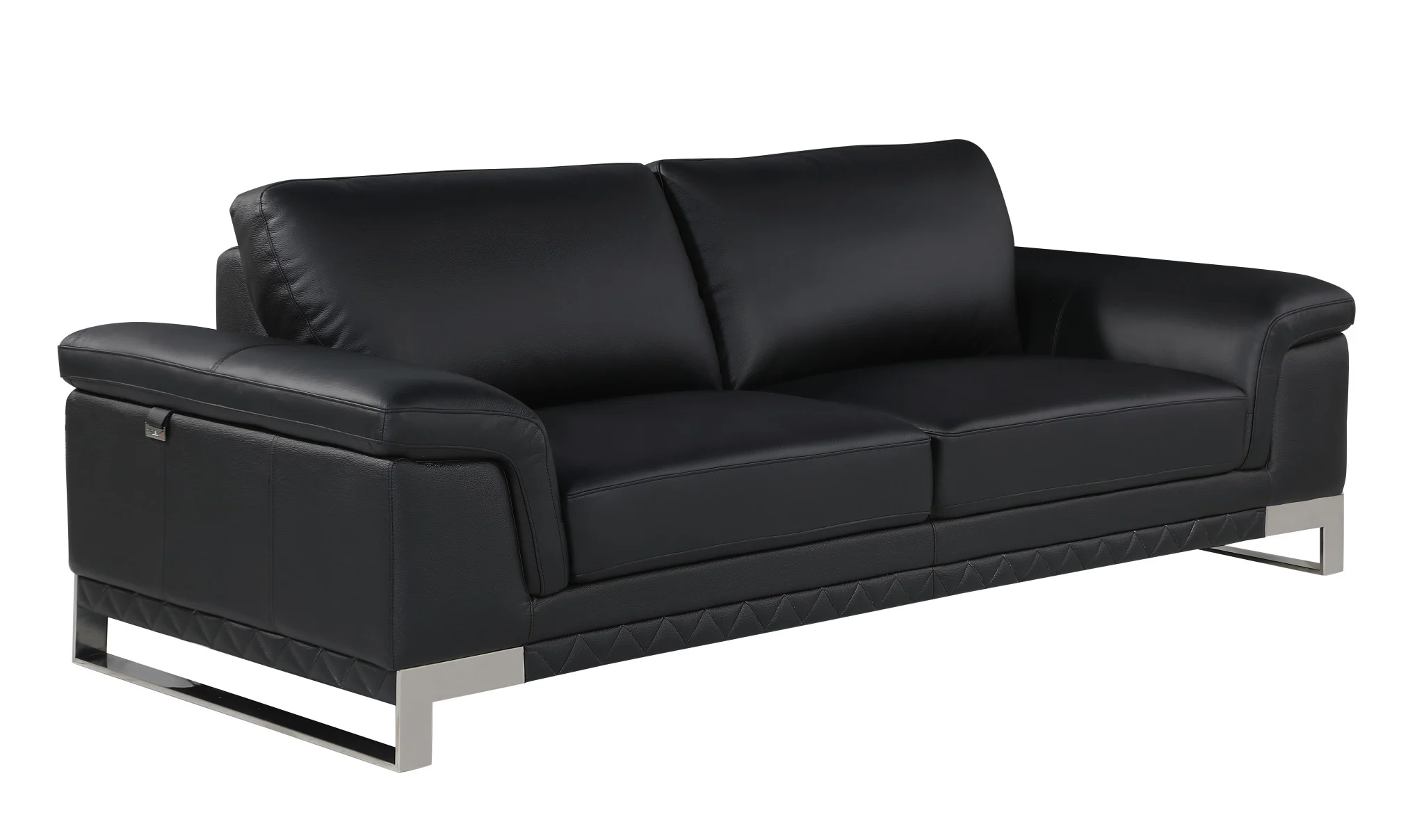 73'" X 39'"  X 32'" Modern Black Leather Sofa And Loveseat By Homeroots - Image 2