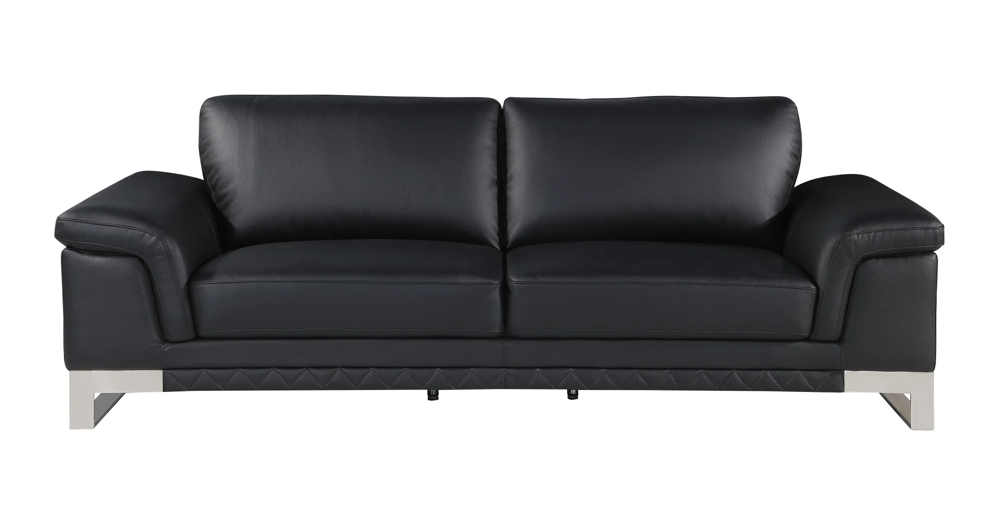 73'" X 39'"  X 32'" Modern Black Leather Sofa And Loveseat By Homeroots - Image 3
