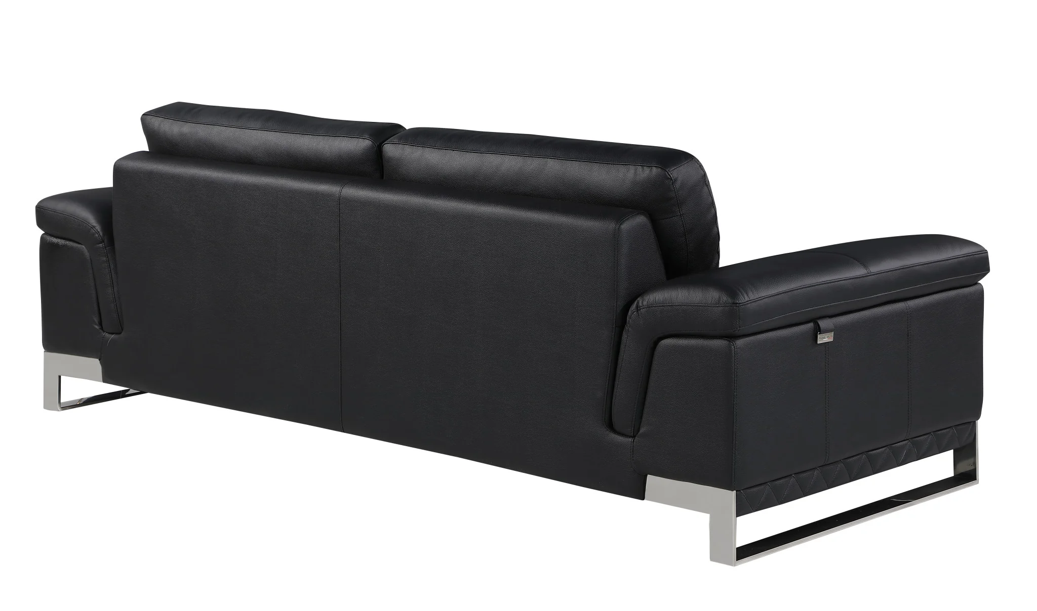 73'" X 39'"  X 32'" Modern Black Leather Sofa And Loveseat By Homeroots - Image 4