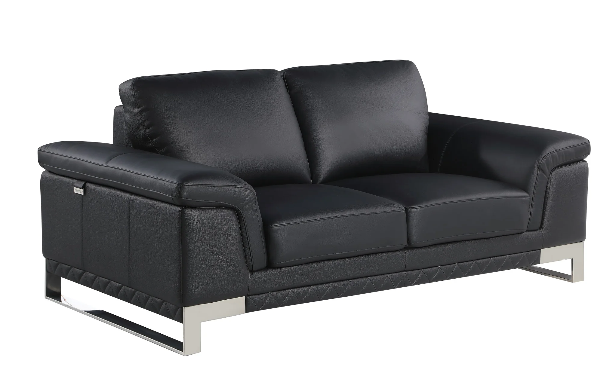 73'" X 39'"  X 32'" Modern Black Leather Sofa And Loveseat By Homeroots - Image 6