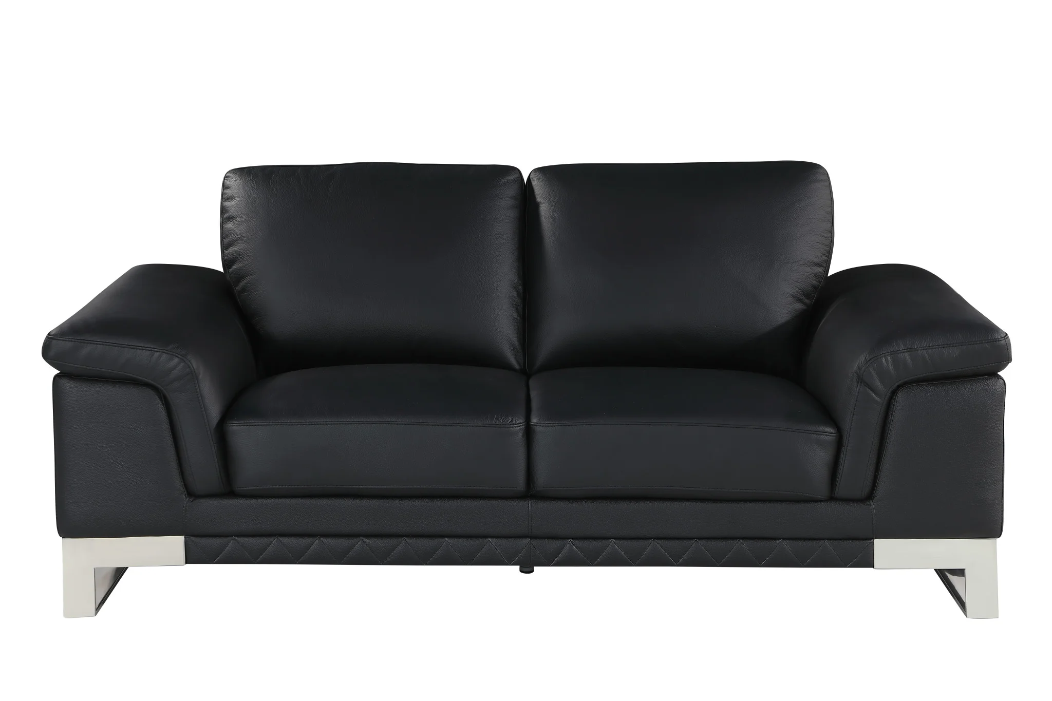 73'" X 39'"  X 32'" Modern Black Leather Sofa And Loveseat By Homeroots - Image 7