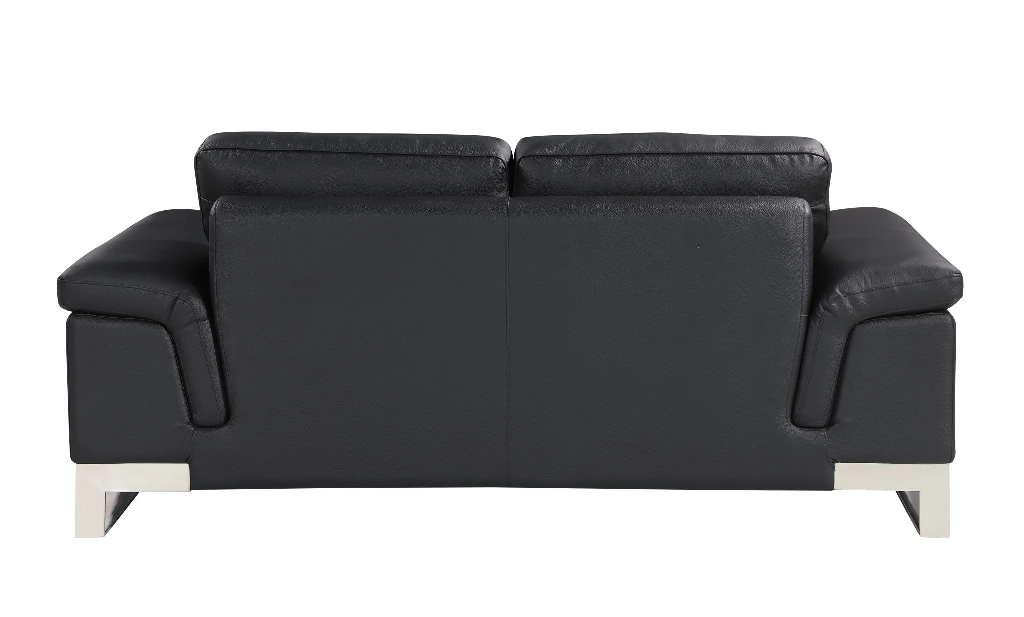 73'" X 39'"  X 32'" Modern Black Leather Sofa And Loveseat By Homeroots - Image 8