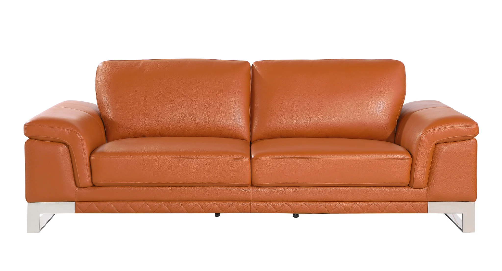 73'" X 39'"  X 32'" Modern Camel Leather Sofa And Loveseat By Homeroots - Image 2