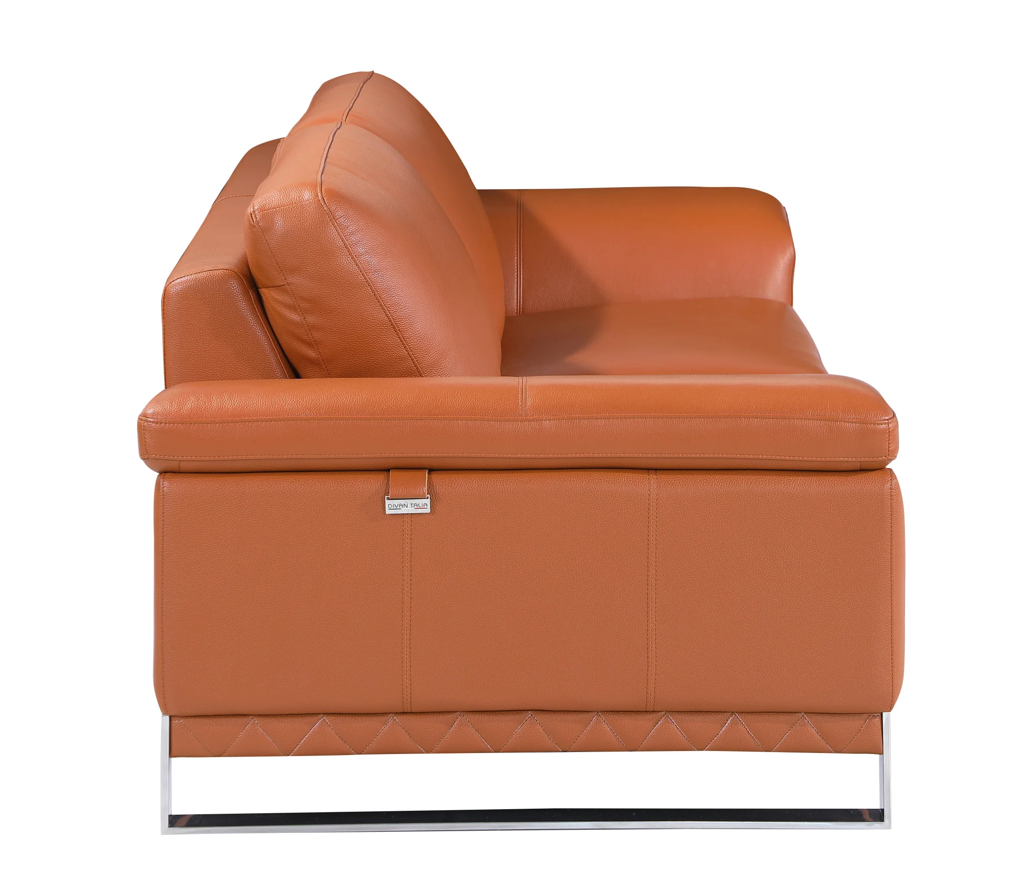 73'" X 39'"  X 32'" Modern Camel Leather Sofa And Loveseat By Homeroots - Image 3