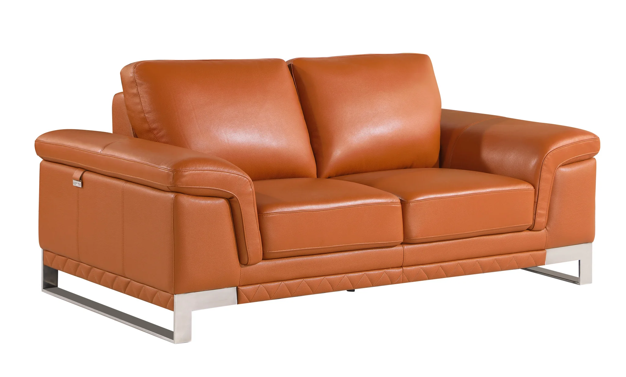 73'" X 39'"  X 32'" Modern Camel Leather Sofa And Loveseat By Homeroots - Image 6