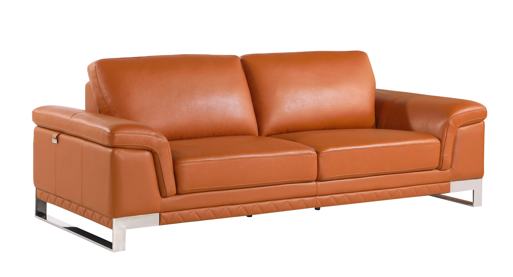 73'" X 39'"  X 32'" Modern Camel Leather Sofa And Loveseat By Homeroots - Image 9