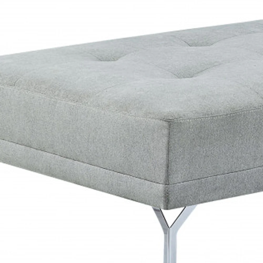 74" Gray Velvet And Black Sofa By Homeroots - Image 3