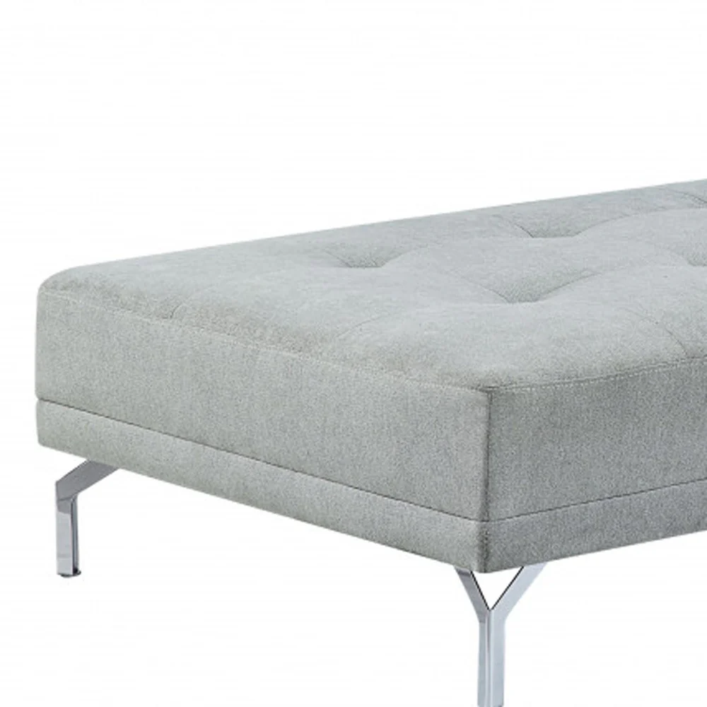 74" Gray Velvet And Black Sofa By Homeroots - Image 4