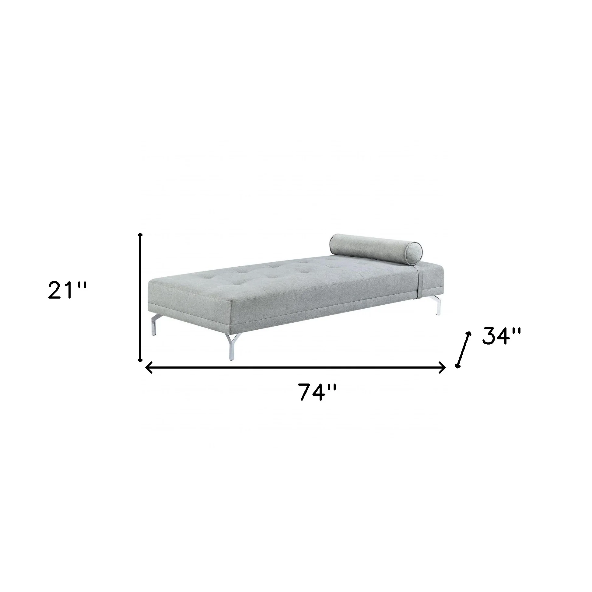 74" Gray Velvet And Black Sofa By Homeroots - Image 5