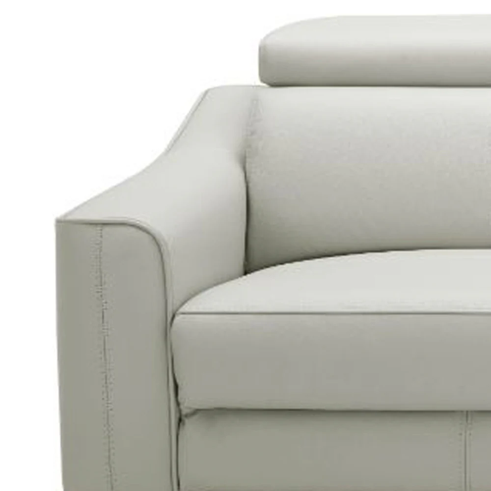 74" Grey Genuine Leather and Black Reclining Sofa By Homeroots - Image 3