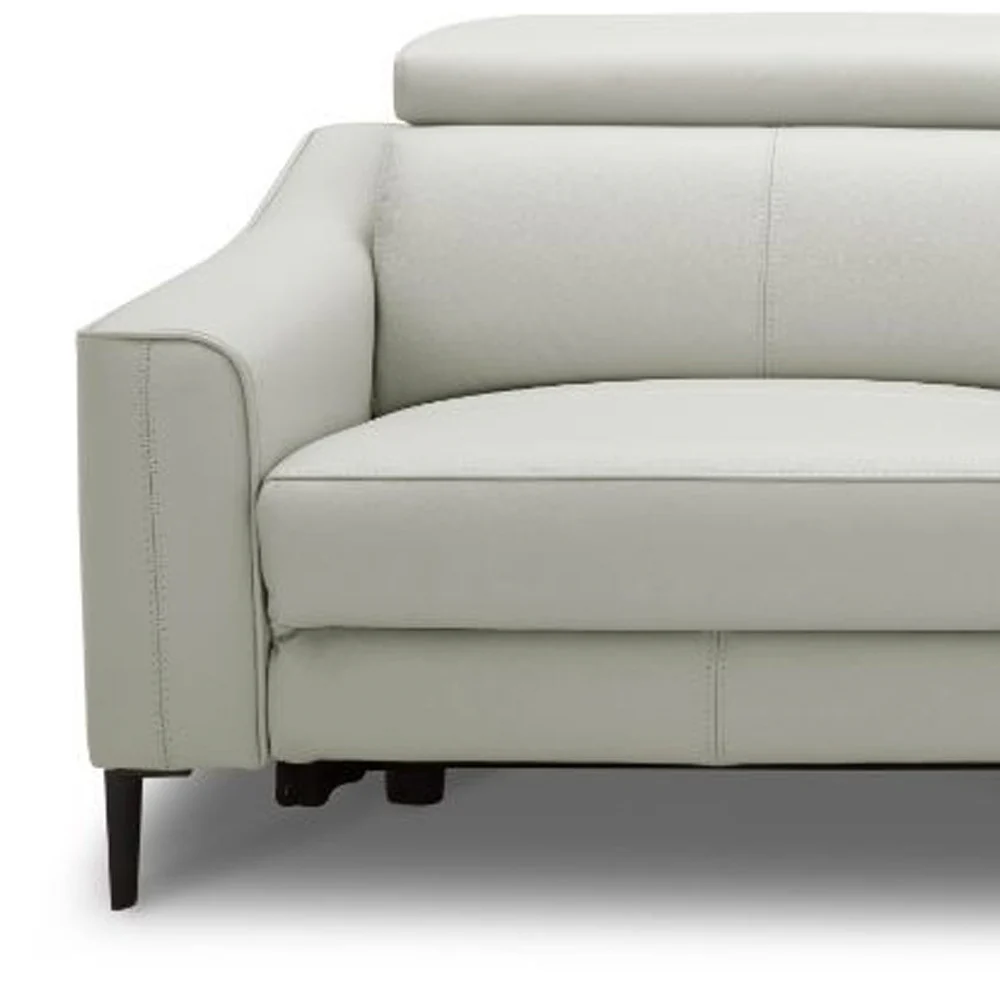 74" Grey Genuine Leather and Black Reclining Sofa By Homeroots - Image 4