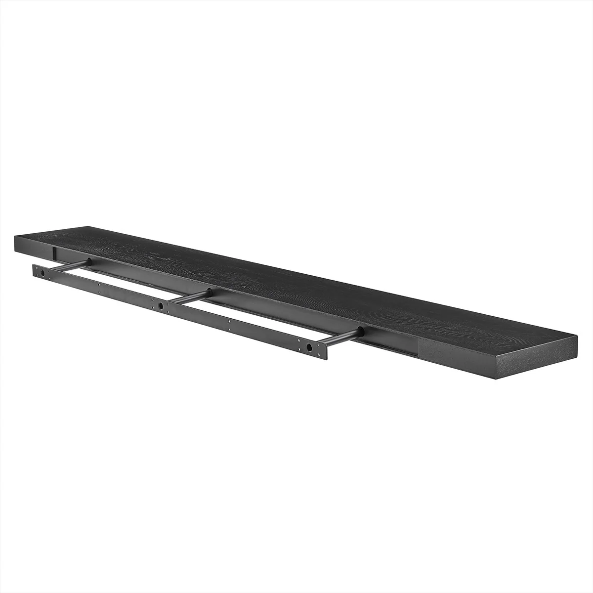 75" Dark Gray Whitewash Wooden Floating Shelf By Homeroots - Image 10