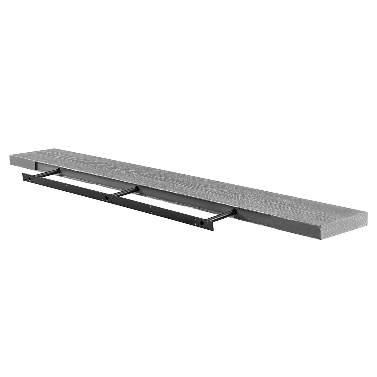 75" Dark Gray Whitewash Wooden Floating Shelf By Homeroots - Image 4