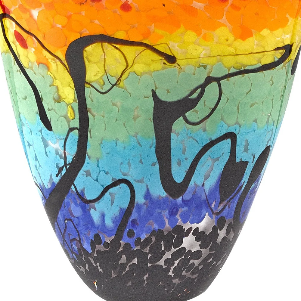 75 Mouth Blown Art Glass Oval Vase By Homeroots - Image 4