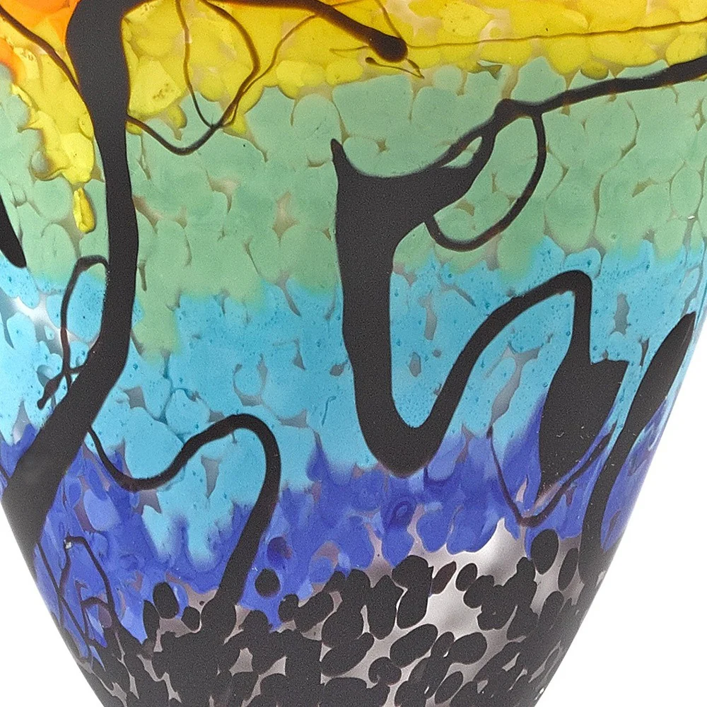 75 Mouth Blown Art Glass Oval Vase By Homeroots - Image 5