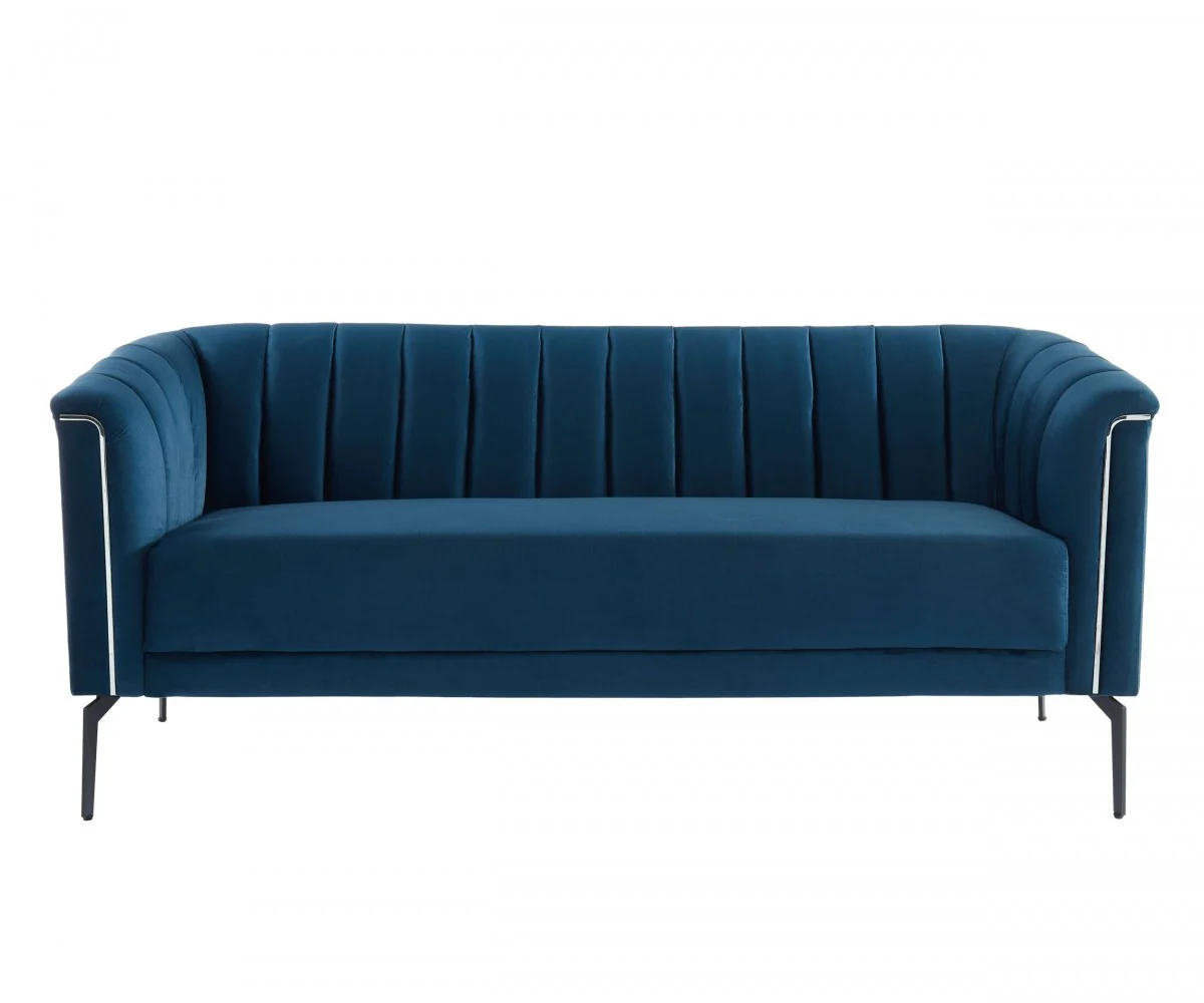 76" Blue Three Person Standard Metal Legs Sofa By Homeroots - Image 2