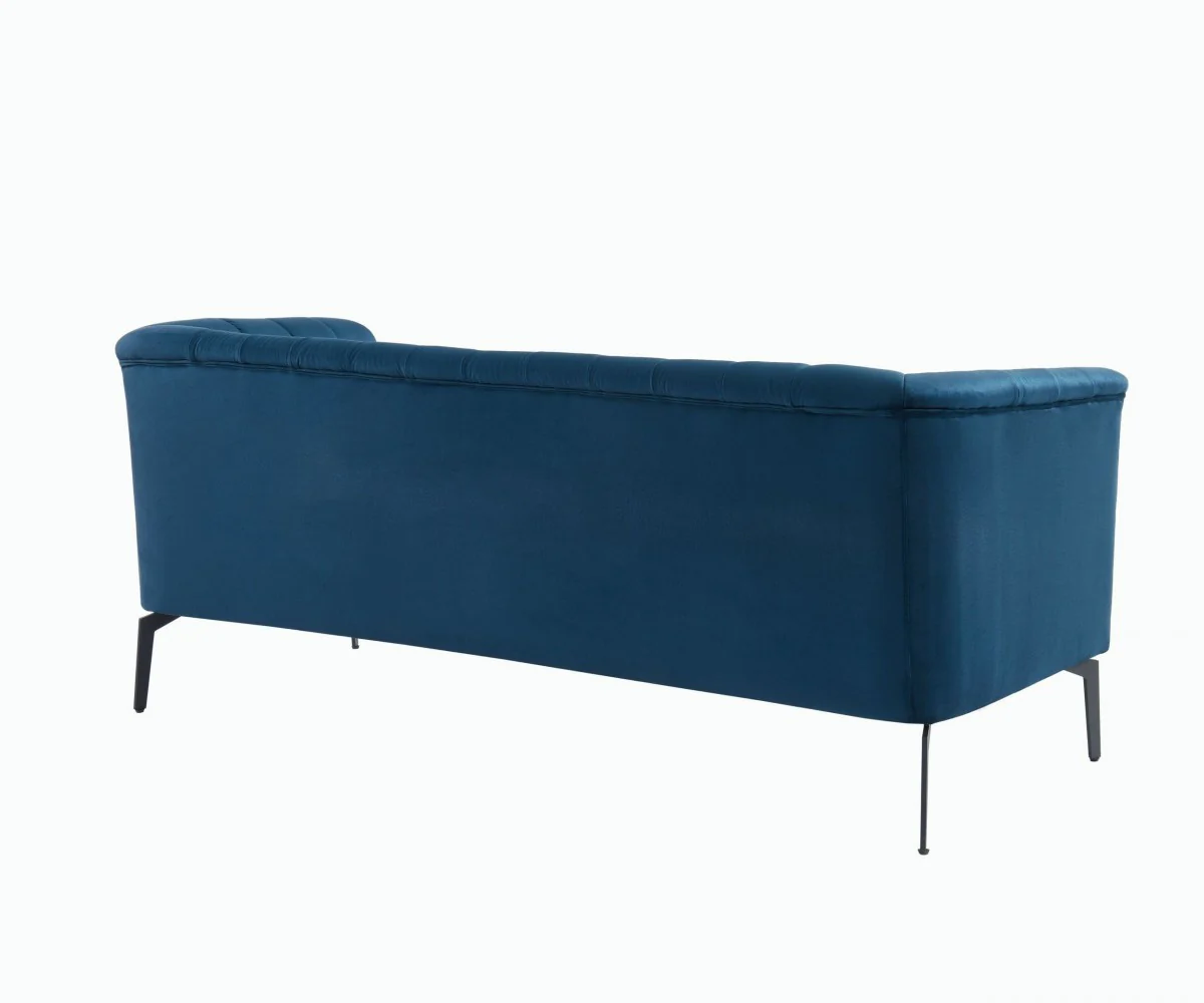 76" Blue Three Person Standard Metal Legs Sofa By Homeroots - Image 4