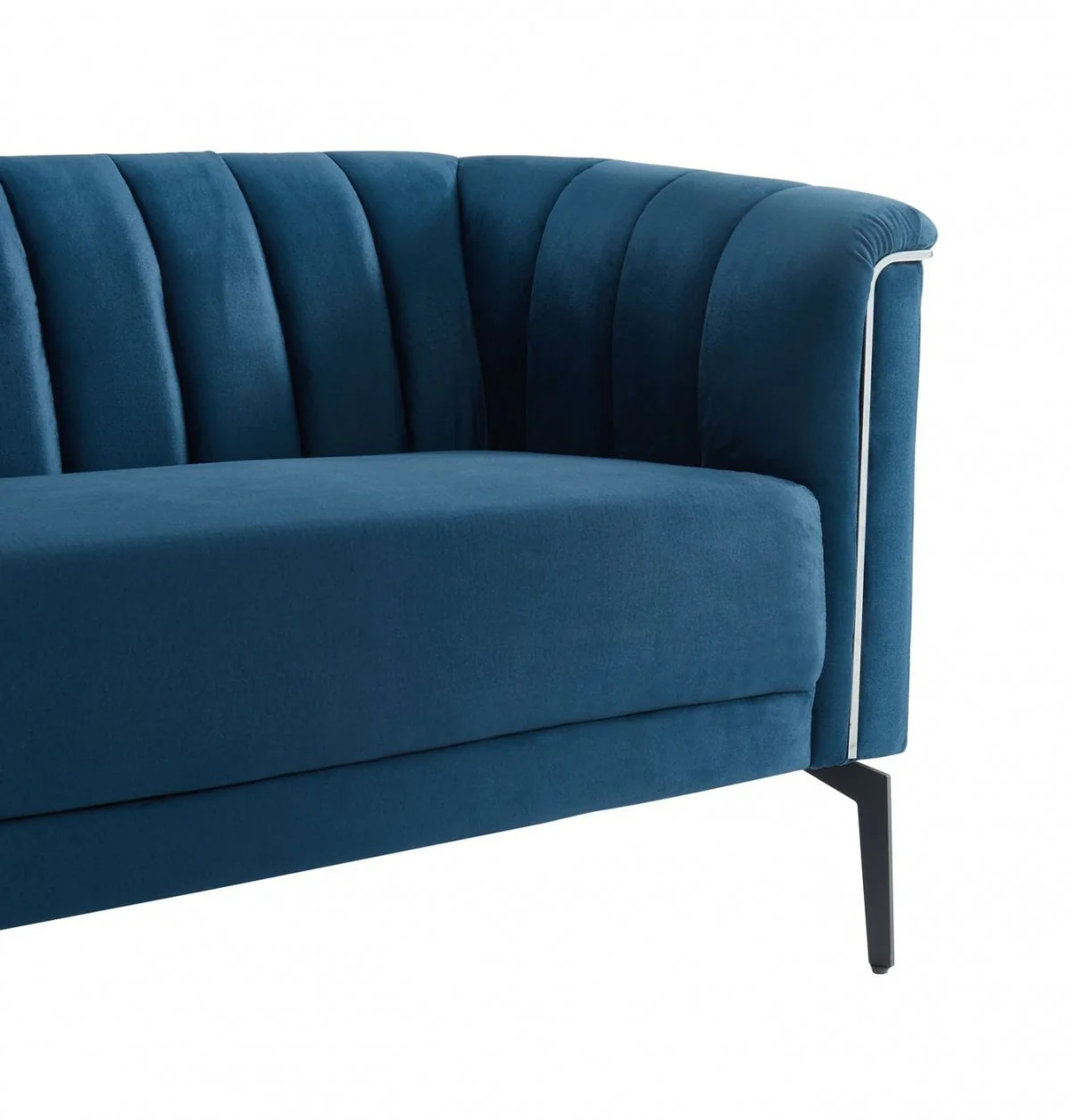 76" Blue Three Person Standard Metal Legs Sofa By Homeroots - Image 5