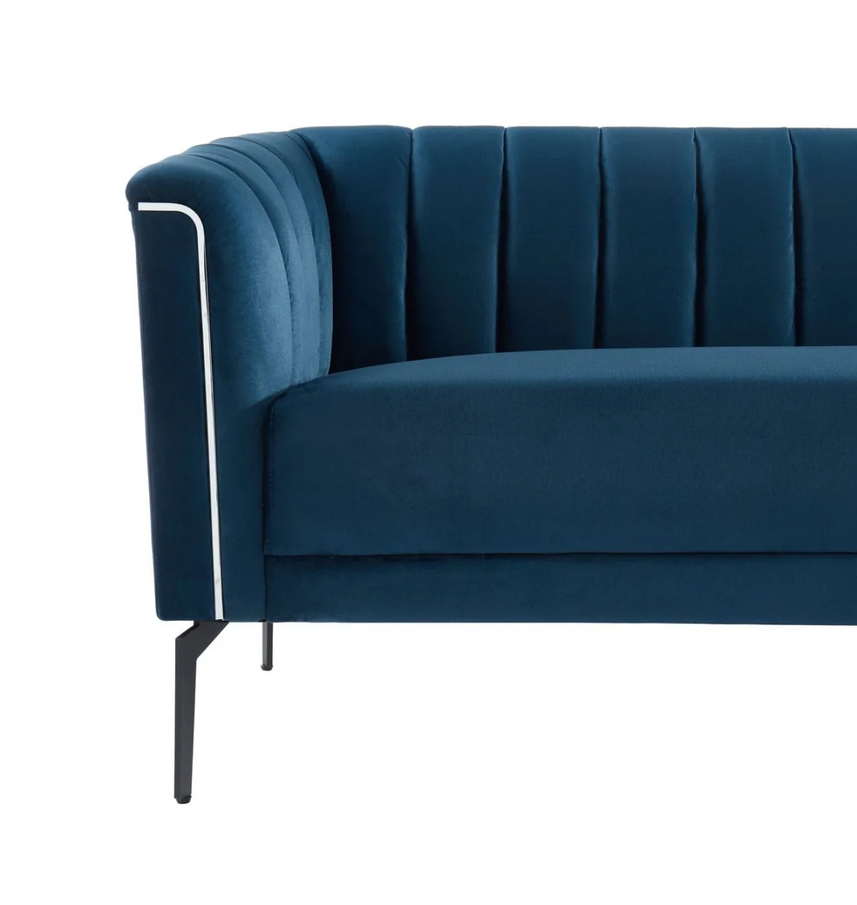 76" Blue Three Person Standard Metal Legs Sofa By Homeroots - Image 6