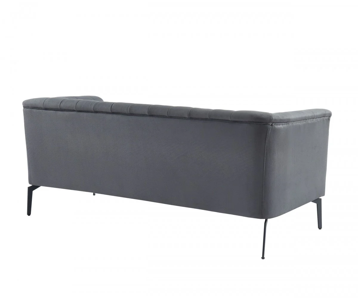 76" Dark Grey Three Person Standard Metal Legs Sofa By Homeroots - Image 4