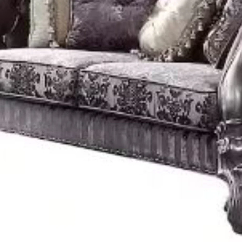 76" Purple And Platinum Velvet Love Seat And Toss Pillows By Homeroots - Image 4