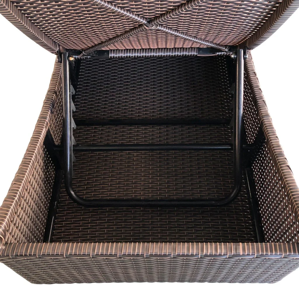 79" Faux Wicker and Dark Grey Cushions Chaise Lounge By Homeroots - Image 5