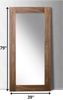 79" Walnut MDF Veneer and Glass Mirror By Homeroots - Image 2
