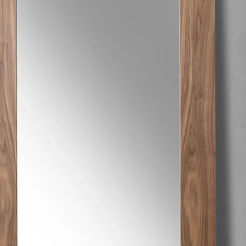 79" Walnut MDF Veneer and Glass Mirror By Homeroots - Image 5