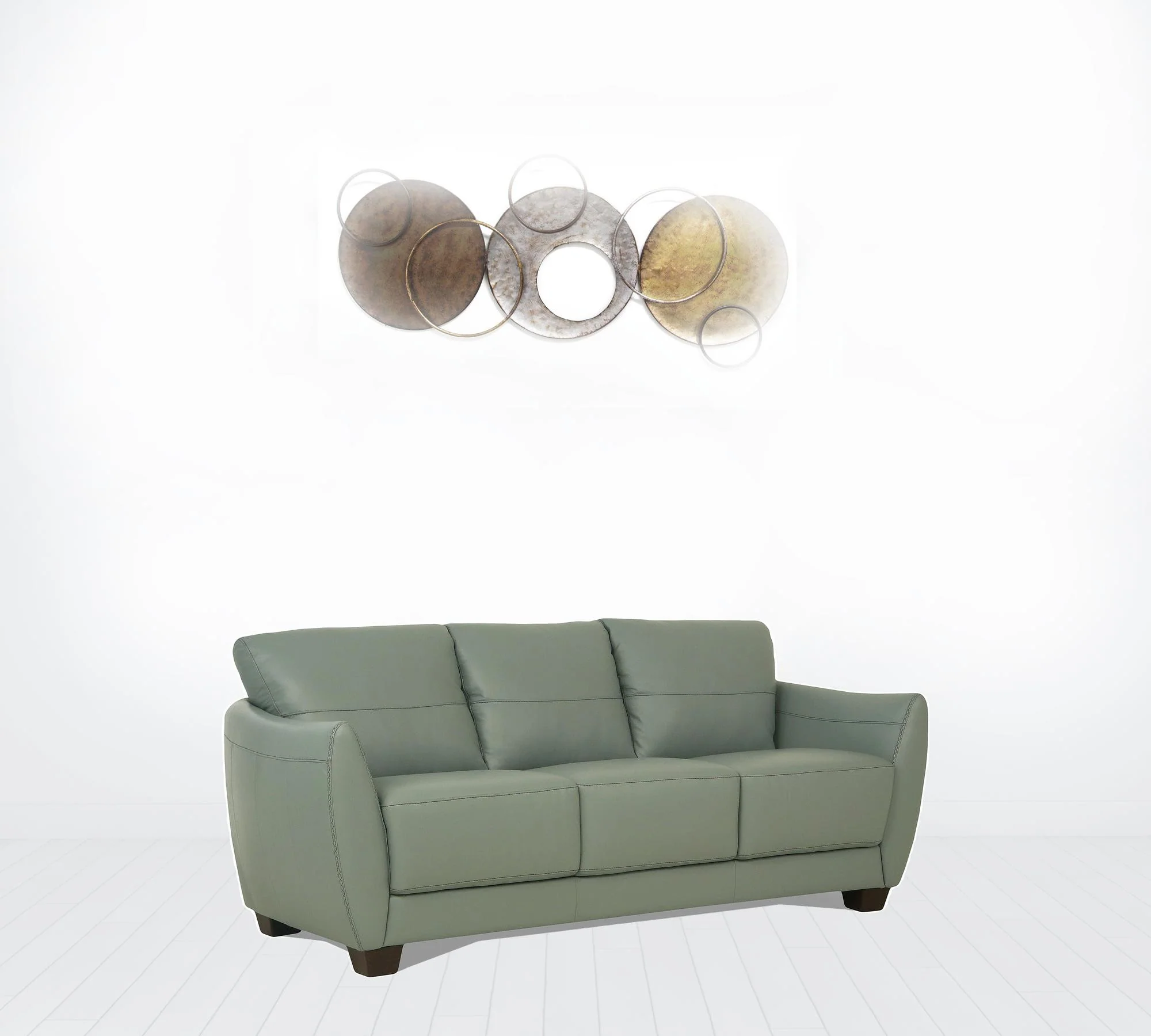 79" Watery Leather And Black Sofa By Homeroots - Image 2