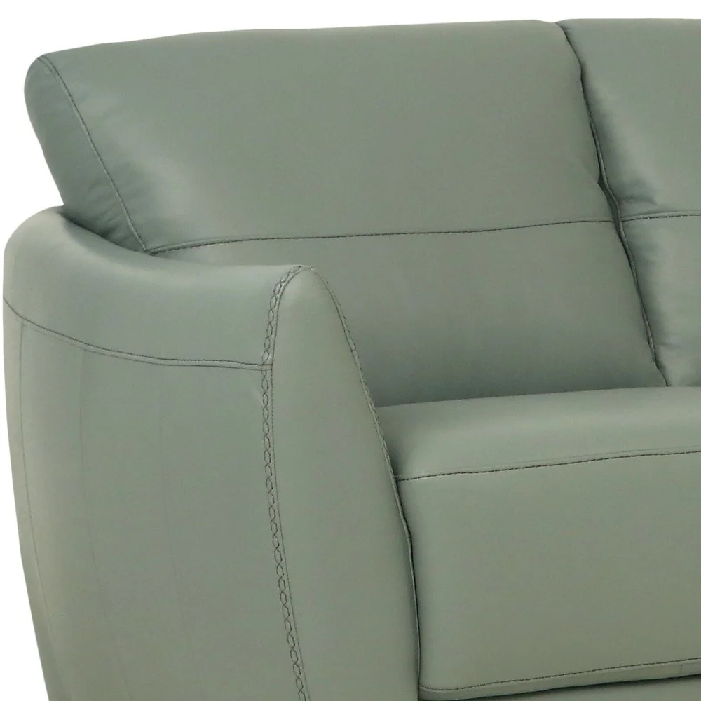79" Watery Leather And Black Sofa By Homeroots - Image 3