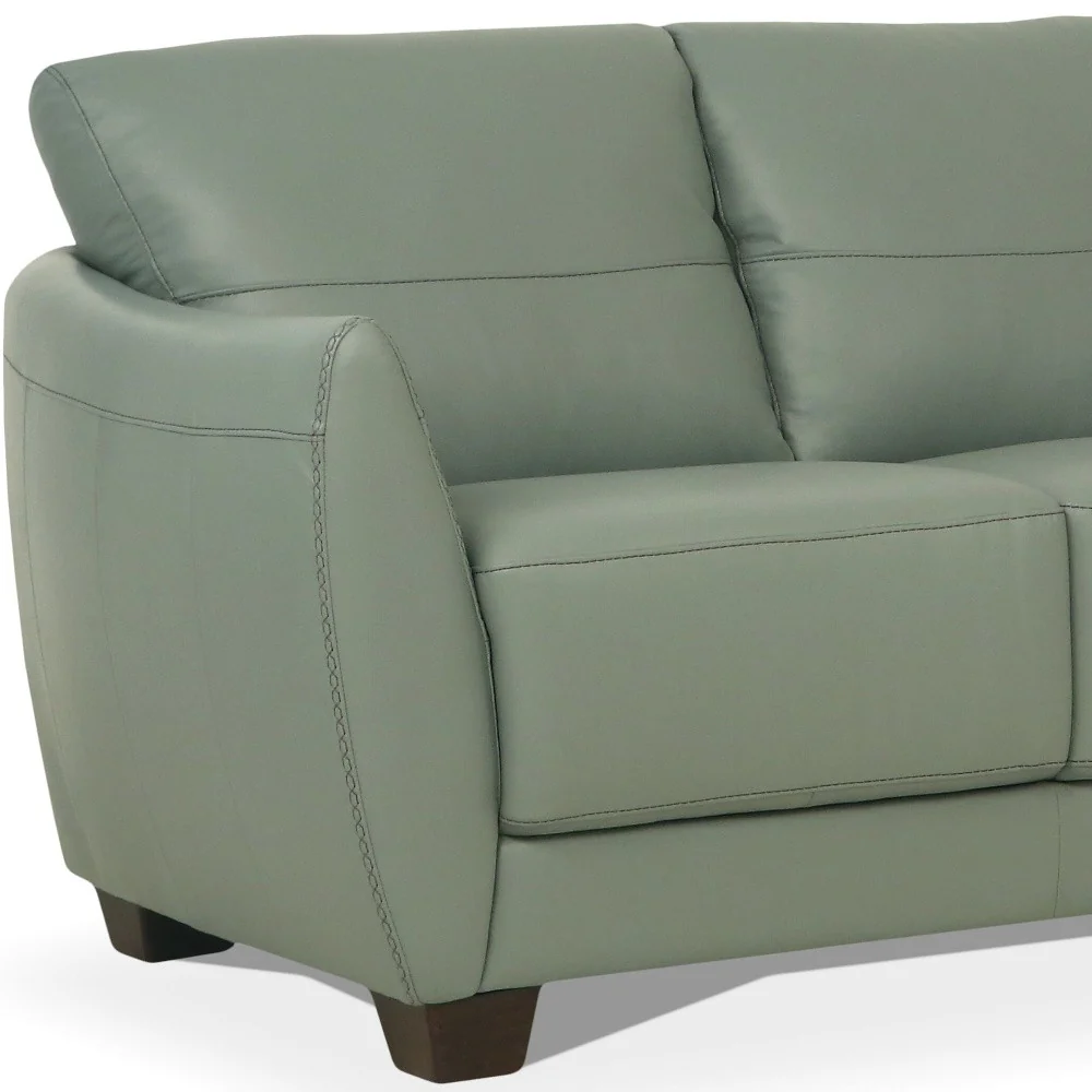 79" Watery Leather And Black Sofa By Homeroots - Image 4