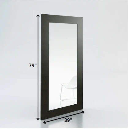 79" Wenge MDF Veneer and Glass Mirror By Homeroots - Image 2
