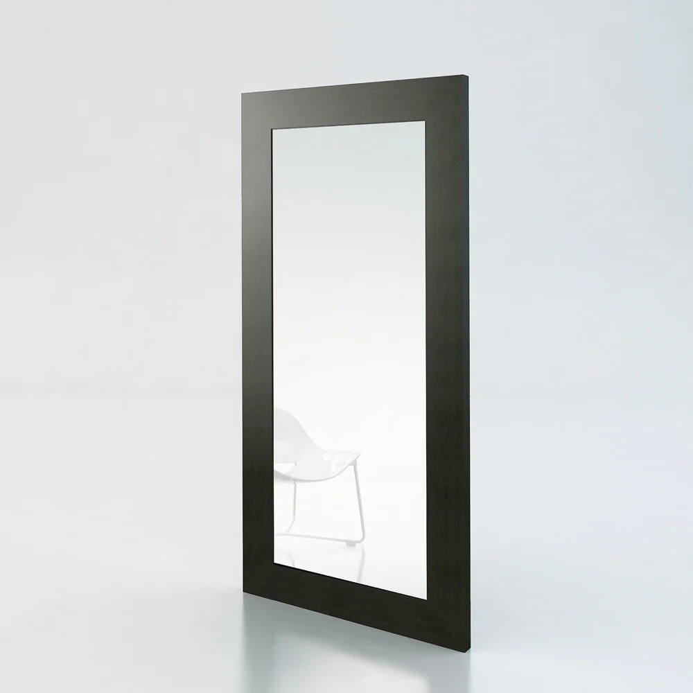 79" Wenge MDF Veneer and Glass Mirror By Homeroots - Image 3