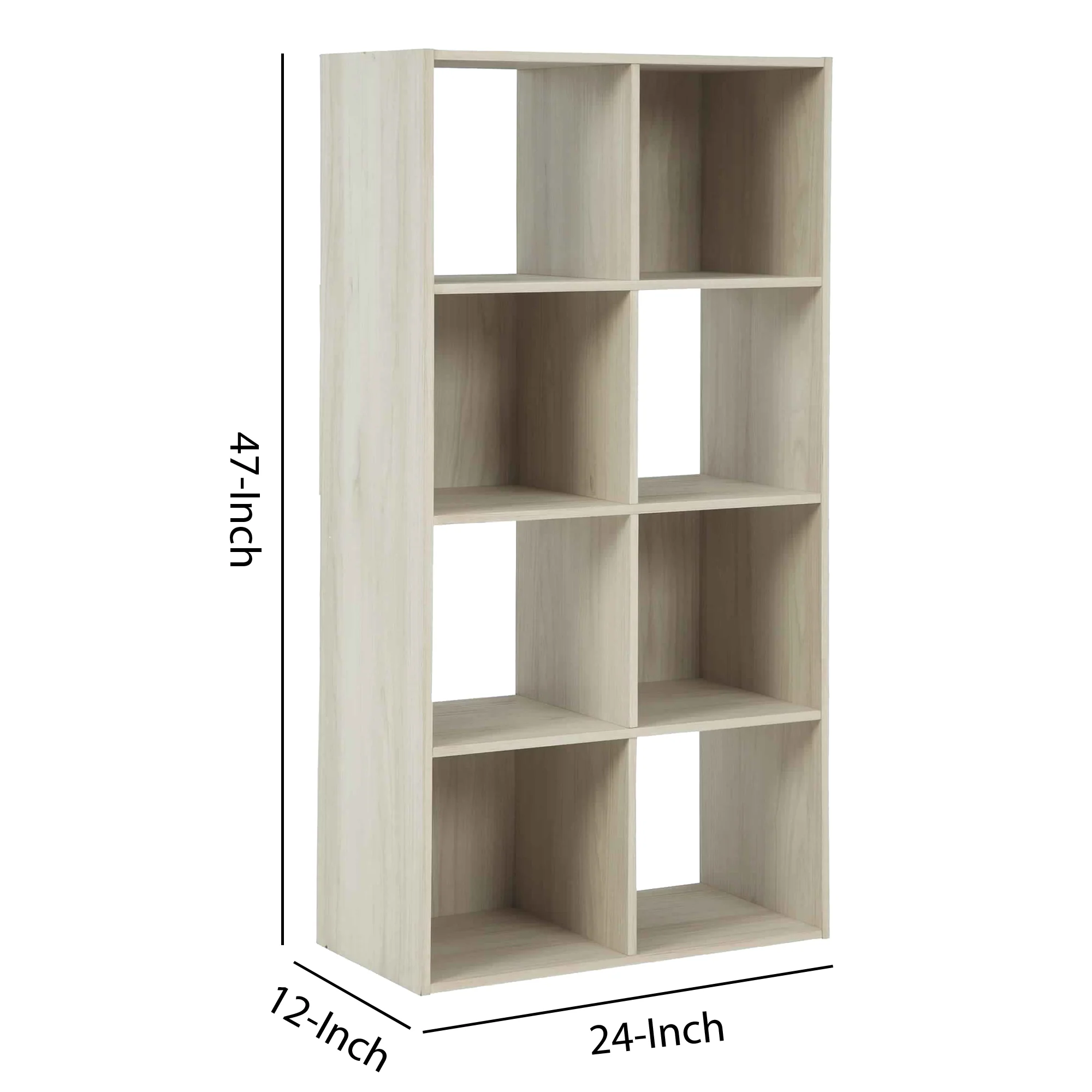 8 Cube Wooden Organizer With Grain Details Natural Brown By Benzara - Image 5