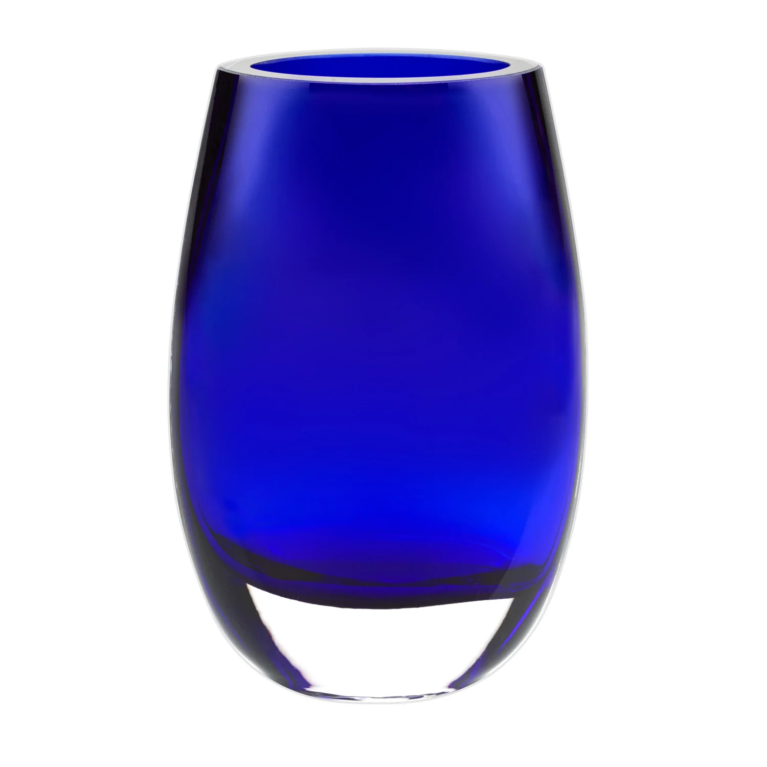 8 Mouth Blown Crystal Cobalt Blue Vase By Homeroots - Image 3