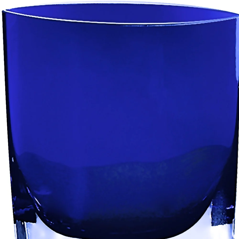 8 Mouth Blown Glass European Made Light Cobalt Vase By Homeroots - Image 4
