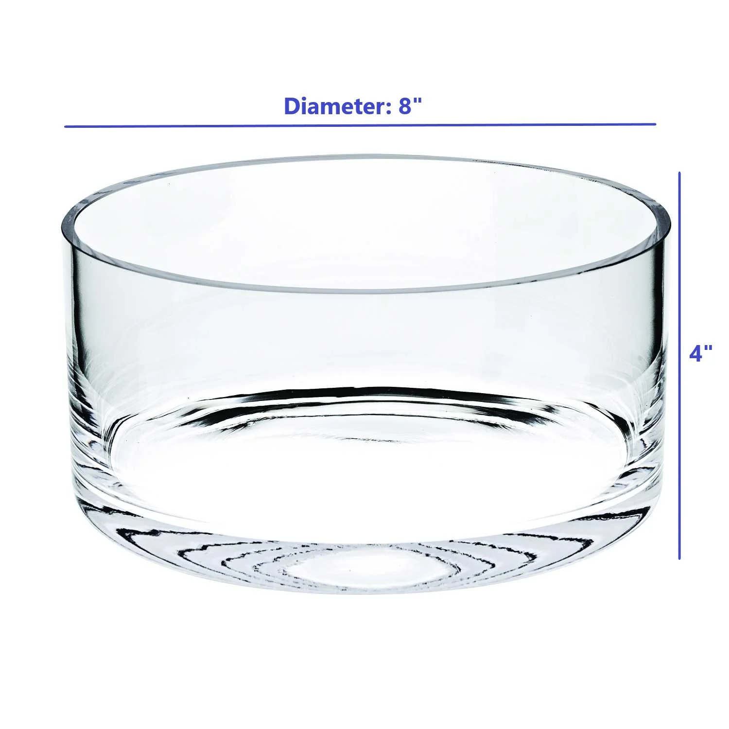 8 Mouth Blown Lead Free Classic Glass Cylinder Bowl By Homeroots - Image 4