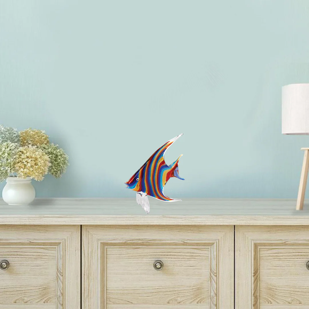 8 Mouth Blown Rainbow Tropical Fish Art Glass By Homeroots - Image 3