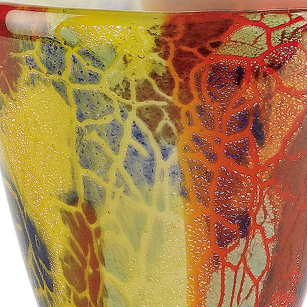 8 MultiColor Art Glass Oval Vase By Homeroots - Image 5