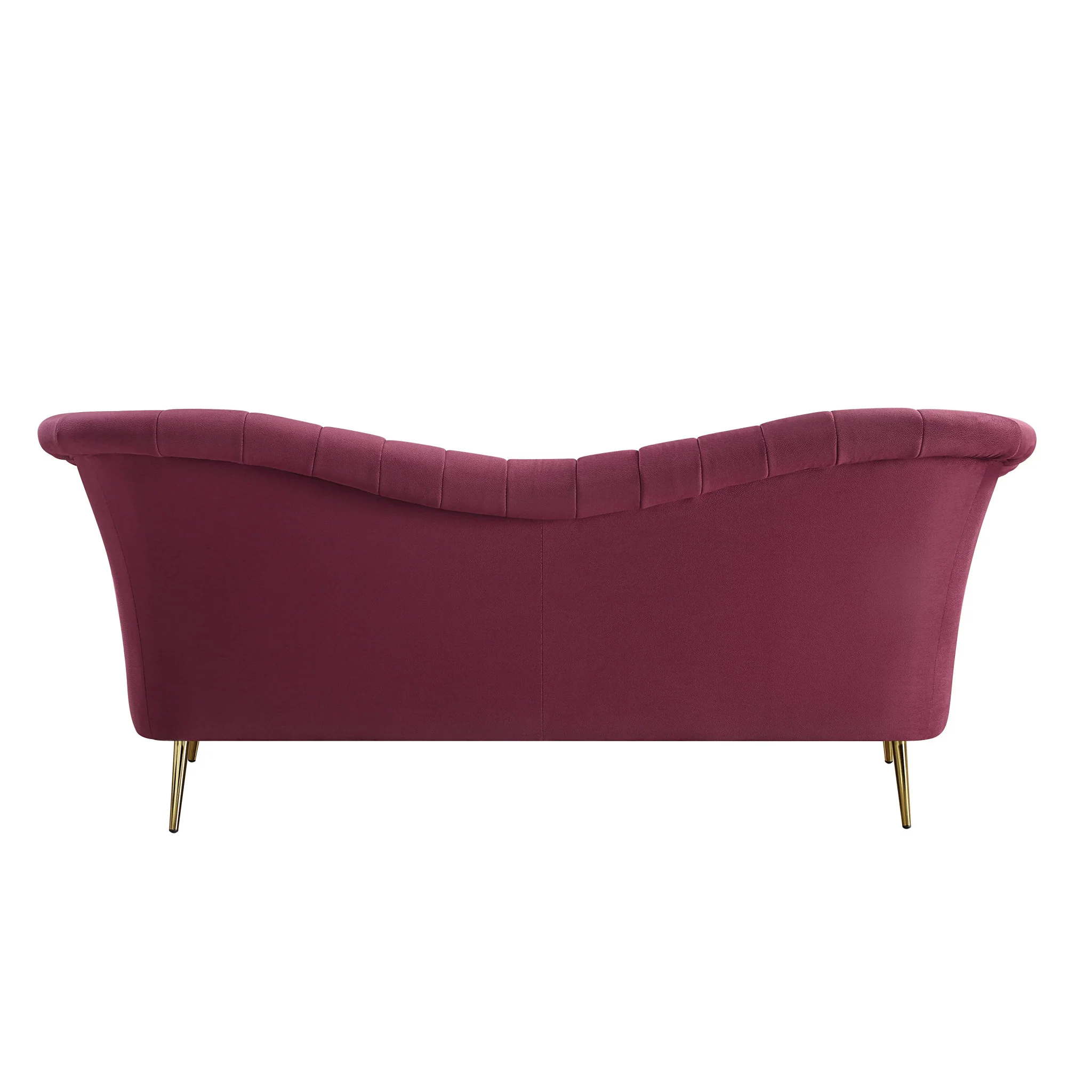 80" Red Velvet And Gold Sofa By Homeroots - Image 4
