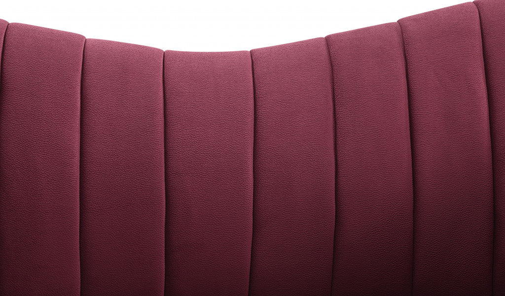 80" Red Velvet And Gold Sofa By Homeroots - Image 8